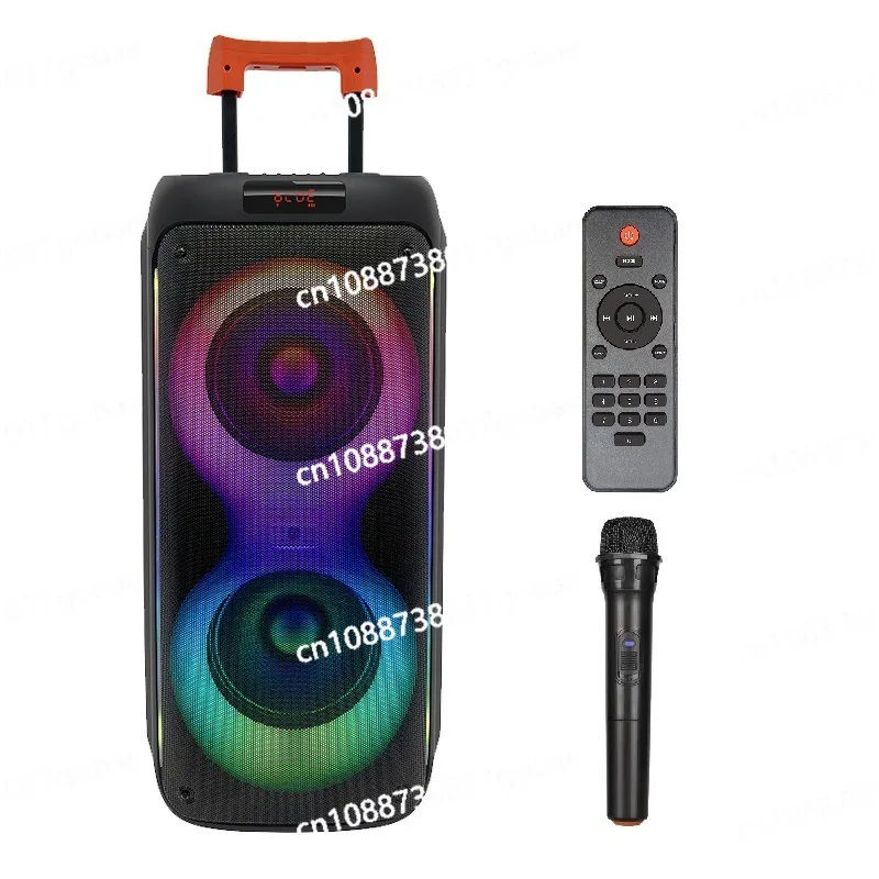 

Портативная двухканальная 8-дюймовая Bluetooth-колонка для вечеринок с цветной подсветкой и качественным звуком