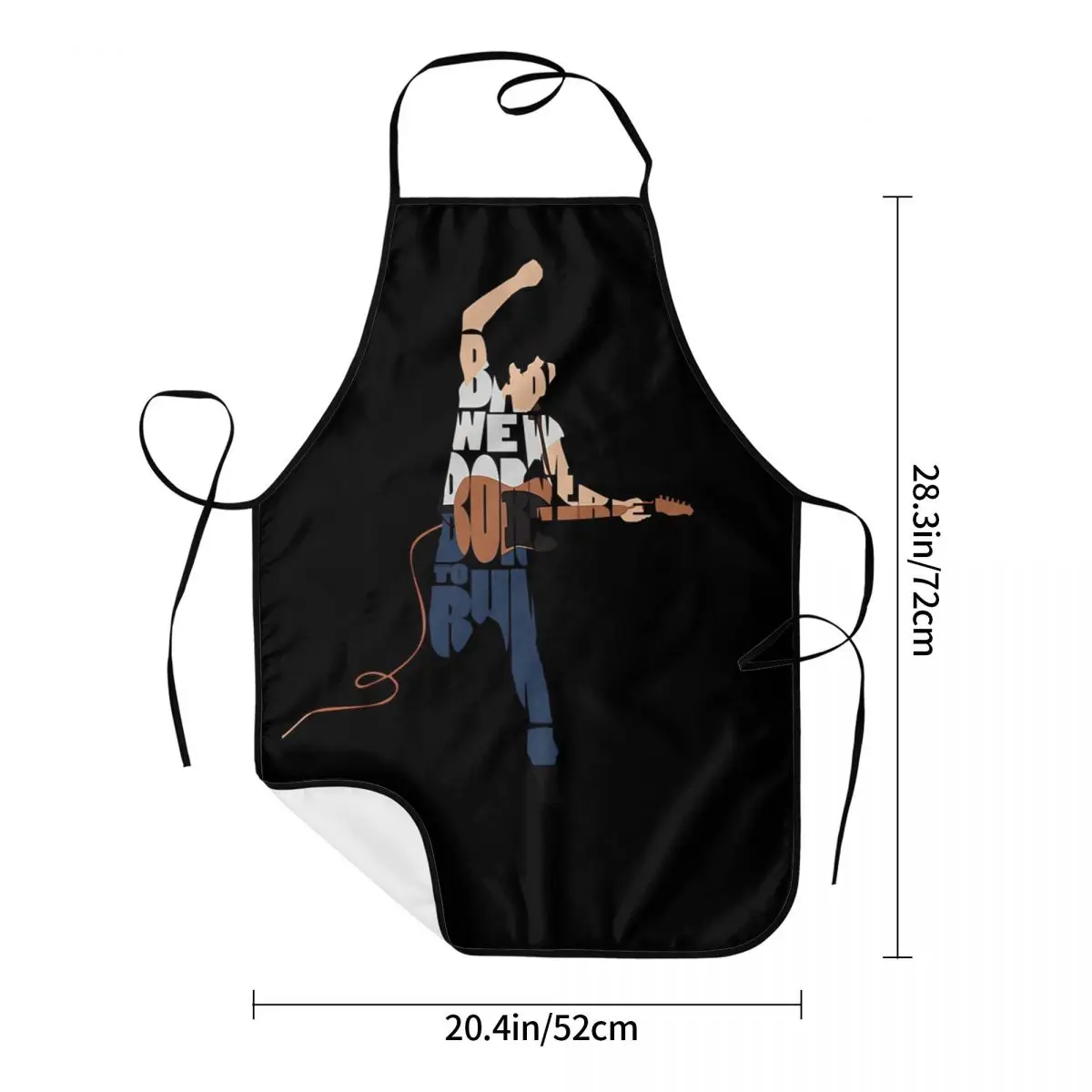 Bruce Springsteen Typography Art Inspirowl Design Transparent Apron Chef Cooking Tablier Bib Kitchen Cleaning Pinafore Women Men