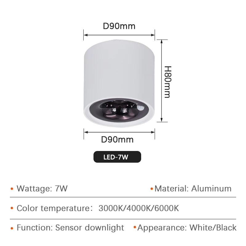 Nórdico moderno LED teto Downlight, iluminação interior, Spotlight de cozinha, três cores conversão, sala de estar