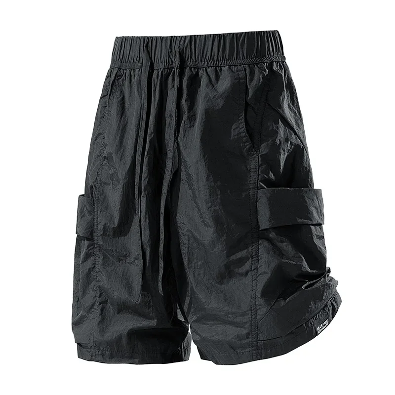 

TFETTERS брендовые шорты с большими карманами, мужские шорты 2021, летняя мода, свободные мужские шорты-карго, мужские короткие брюки с эластичной резинкой на талии и шнурком