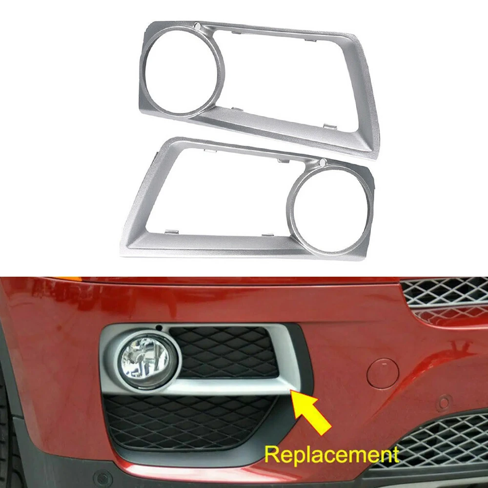 

Left+Right Bumper Fog Light Grill Cover Trim Fit For BMW E71 X6 2012-2014 51117312595 51117312596 Fog Light Grill Cover Trim