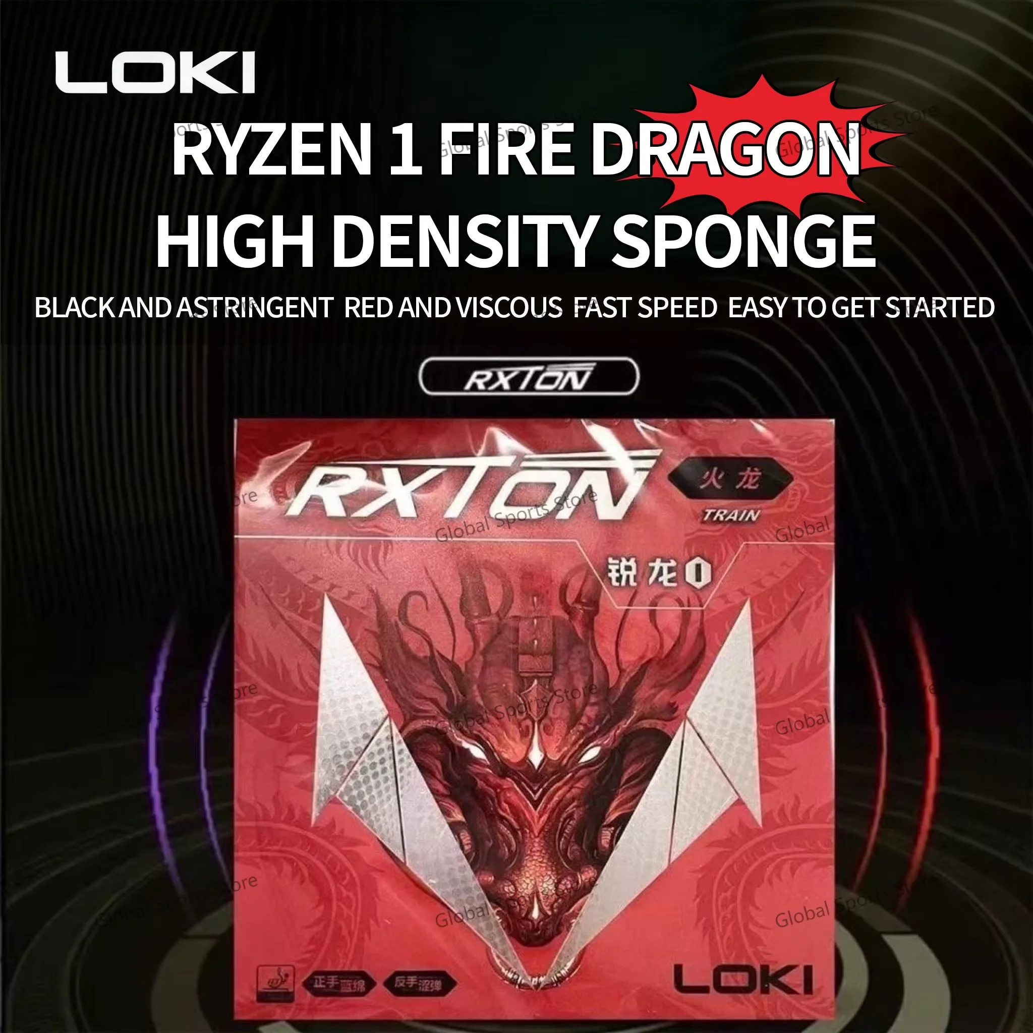 

Original LOKI RXTON 1 FIRE DRAGON Table Tennis Rubber Fast Attack Original LOKI Ping Pong Sponge Blue Sponge Loki Rubber