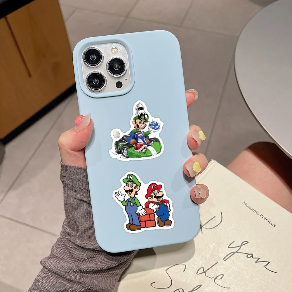 63Pcs/Set Super Mario Bros Stickers Kawaii Luigi Skateboard Bicycle Guitar Laptop Waterproof Stiker Anime Stickers Graffit