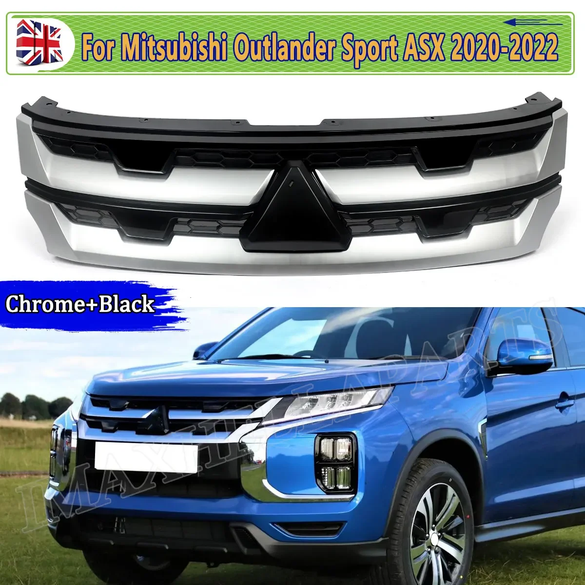 For 2020-2022 Mitsubishi Outlander Sport RVR ASXFront Bumper Grille Assembly