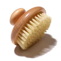 Sisal Bristles Round Bath Shower Body Exfoliating Brush Natural Beech Wood Handle Dead Skin Remover Back Scrubber Massage Tool