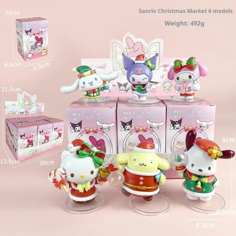

8cm Melody Pudding Dog Kurami Christmas Market Series Anime Figure Model Figure Chassis Ornaments Gift To Friend Collectable Toy