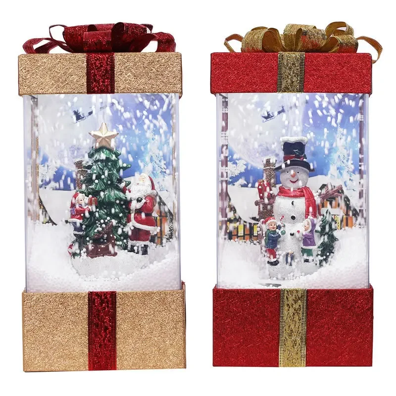 

Christmas decorations snow music gift package lights snow lights home shopping mall supermarket set ornaments