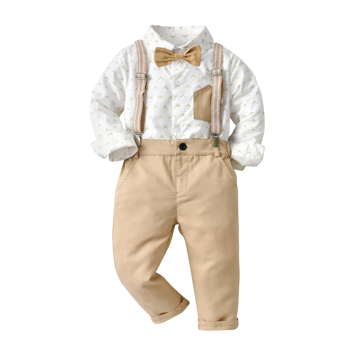 

Baby Boy Children Gentleman Outfit Clothes Kids 3pc Set Vest Shirt Suspenders Autumn Clothes Fall Clothing