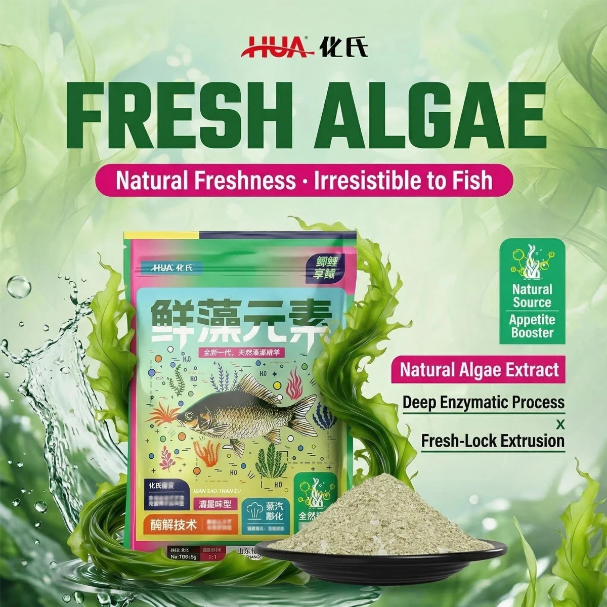 Nuevo Cebo de Algas en Polvo 2026 de 180g, Aroma Natural Fresco, Potente Atrayente de Peces, Estimulador de Alimentación para Carpa, Carpa Roja, Mullet y Branzón