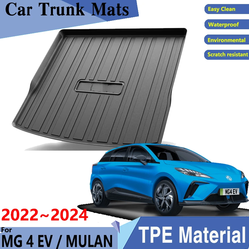 Car Trunk Mat TPE Material for MG4 EV MG 4 MULAN EH32 2022 2023 2024 Car Easy Clean Rear Cargo Tray Trunk Rear Pads Accessories