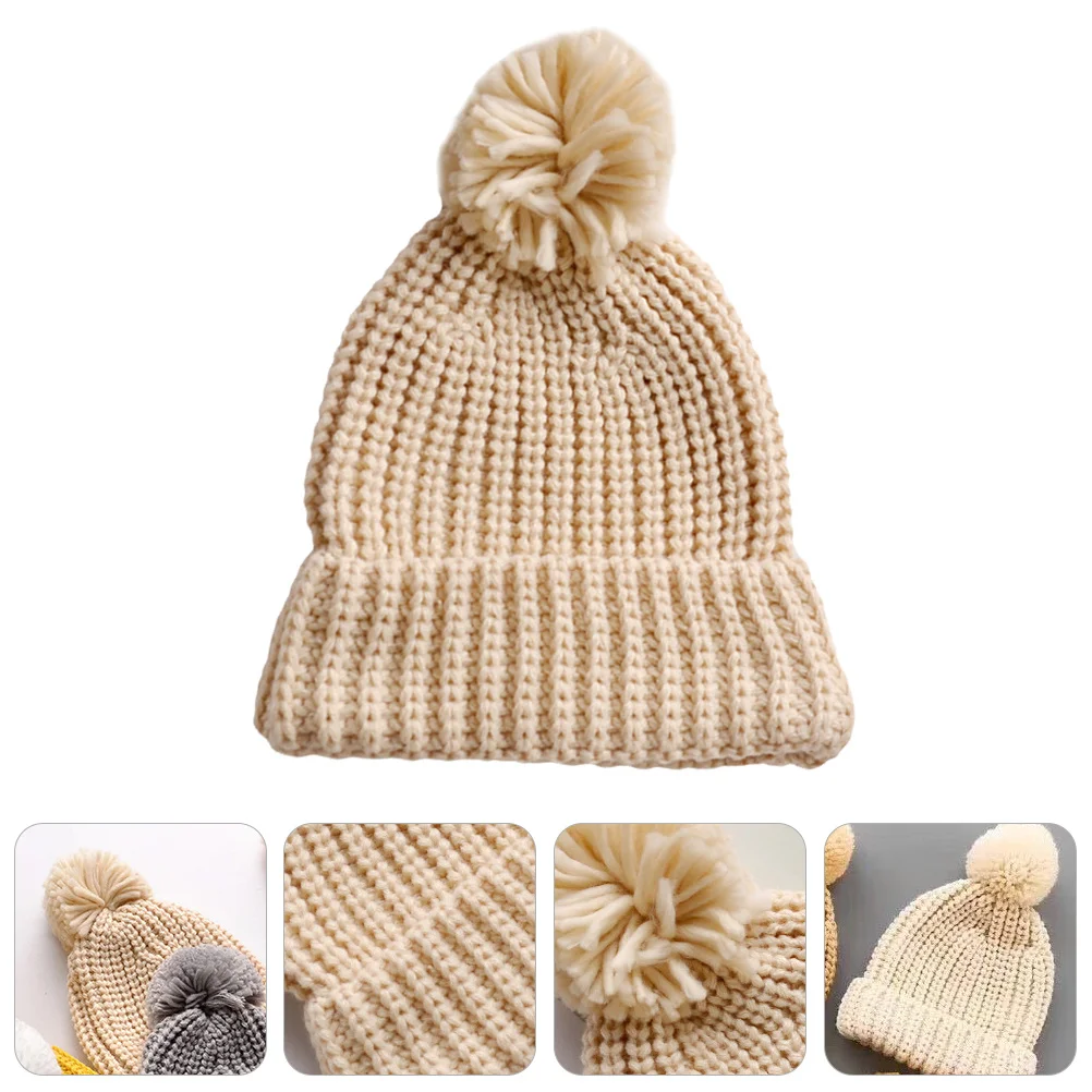 

1Pcs Baby Knitted Hat Warm Woolen Beanie Kids Stretch Winter Cap Suitable for Autumn Cold Weather Photography Gift