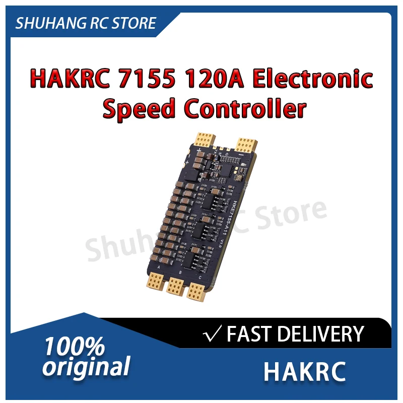 

HAKRC 7155 120A ESC 64MHz Built-in Ammeter Programmable LED Lights Low Heat Generation High Efficiency for FPV Racing Drones RC