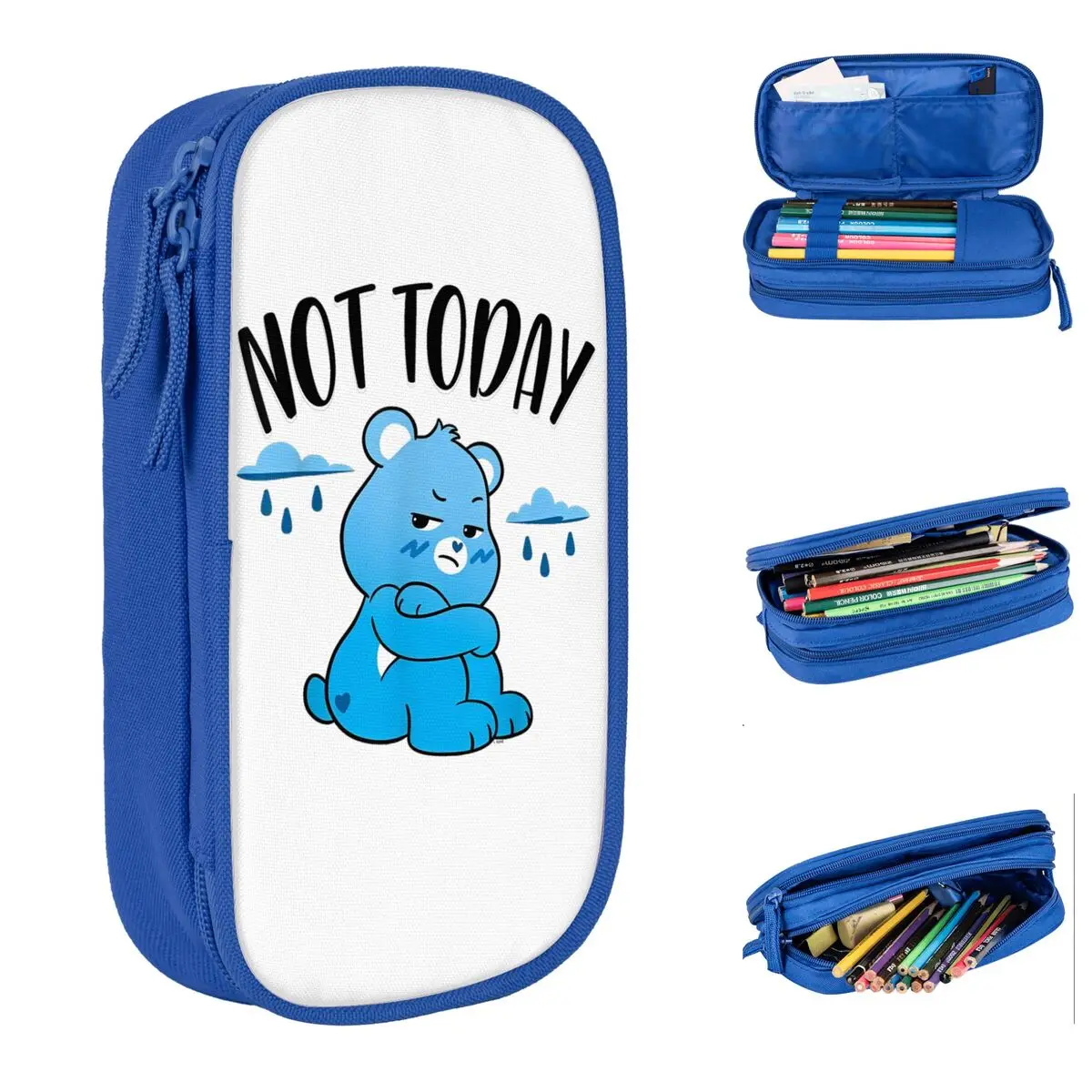 Care Bears- Unlock The Magic Grumpy Bear Not Today Pencil Cases Pen Holder Bags Student Big Capacity Office Gifts Pencil Box