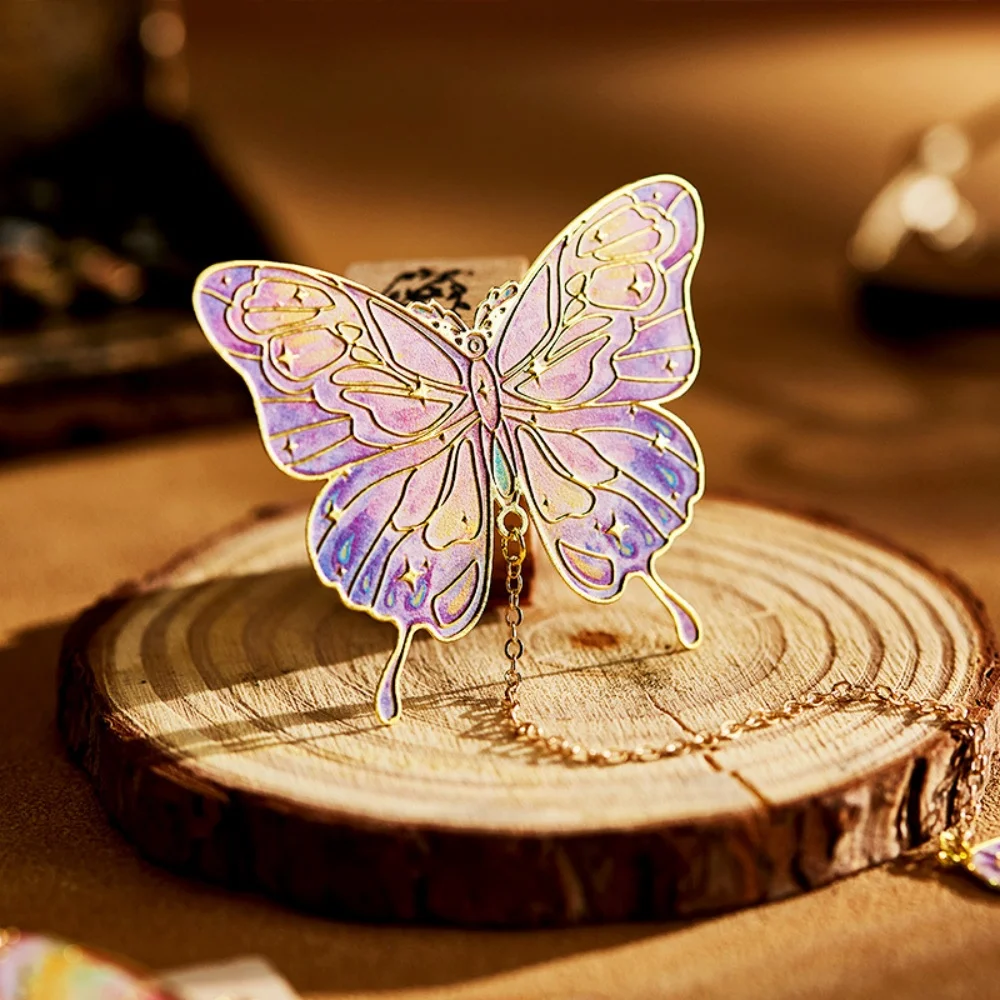 Butterfly Oil Painting Metal Bookmark Student Reading Bookmarks Separator Books Clip Exquisite Reading Gifts School Supplies