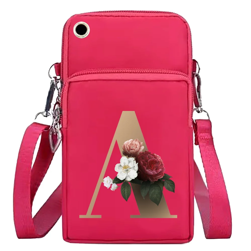 Mobile Phone Bag Women Shoulder Bags Wallet Arm Pack for Apple/Huawei/Xiaomi Cell Phone Organizer Gold Letter Print Wrist Packet