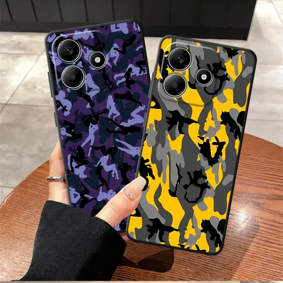 Soft Back Phone Cover Case for Xiaomi Redmi Note 11 13 12 Pro Plus 10 9 8 Pro 10S 11S 12S 9s Camouflage Pattern