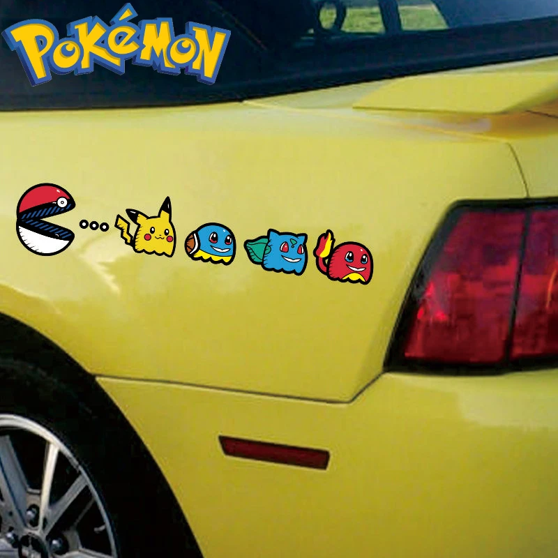 Pokemon Pac-Man Stickers Pikachu Charmander Bulbasaur Squirtle Car Decoration Strip Stickers Children\'s Toys Birthday Gifts