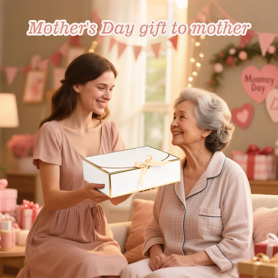 10er-Pack große Geschenkboxen aus Goldfolie mit Deckel, 10,6 x 7,8 x 3,1 Zoll, luxuriöse Geschenkboxen für Brautjungfern, weiße Geschenkboxen für Präsente – Detail 6