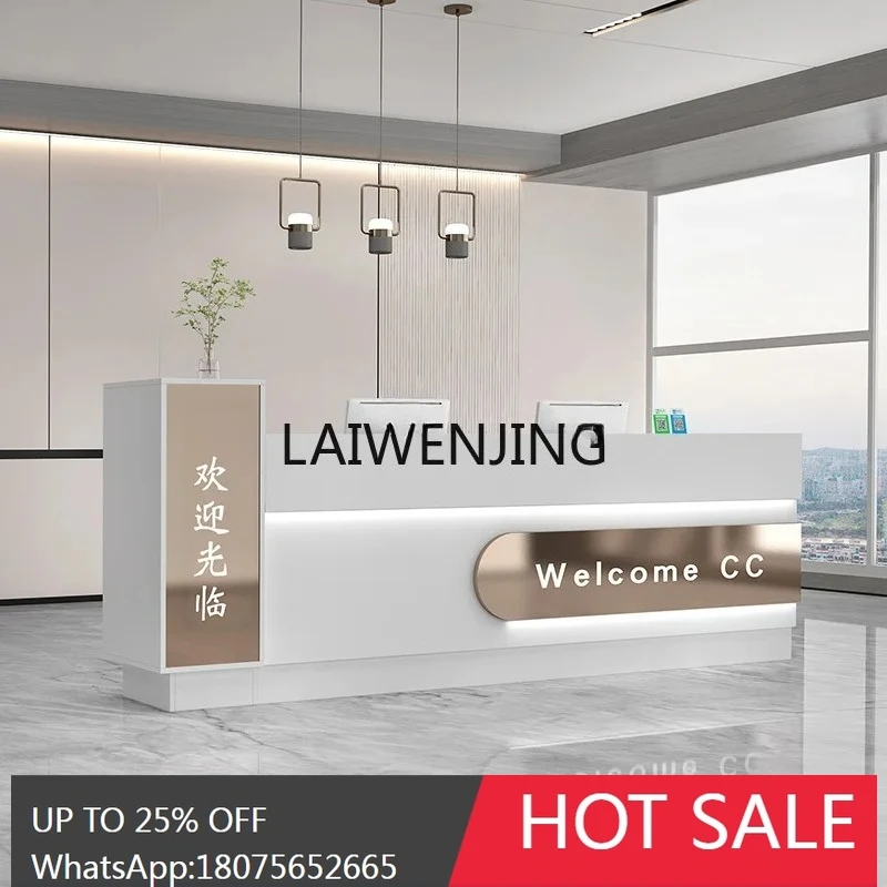 simple checkout page light luxury hotel reception counter