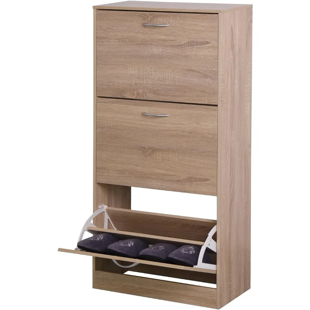 

Shoe Cabinet with Flip Drawers, Entryway Hallway Free Standing Shoe Racks, Freestanding Shoes Cabinet for Living Room