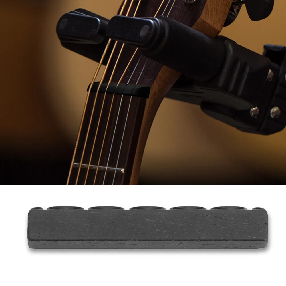 

​1 Set 2 PCS​ Ebony Guitar Nut and Saddle ​Guitar Saddle Set​ ​80mm & 52mm ​Ebony Nut and Saddle Acoustic Guitar Parts​