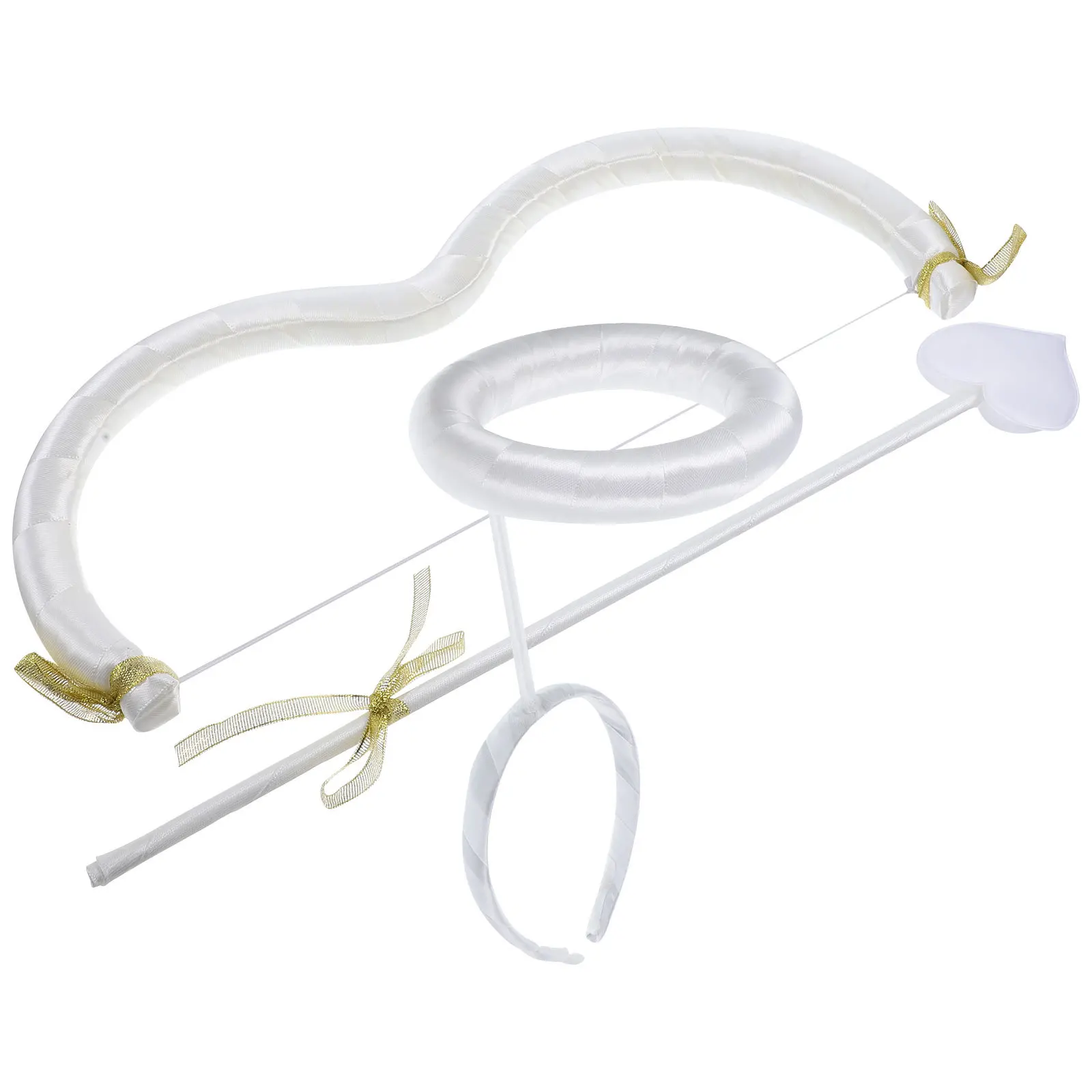 Women Cupid Cosplay Prop Valentine Bow Arrow Costume Accessory Set Masquerade Wedding Wings Hairband Headwear Decoration