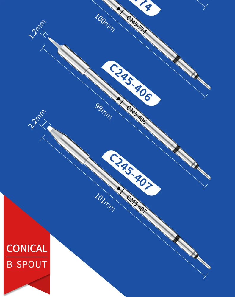 C245 Tip-Set für JBC Lötstation C245-758 C245-759 C245-406 C245-407 C245-032 C245-774 C245-773 C245-061 – Detail 17