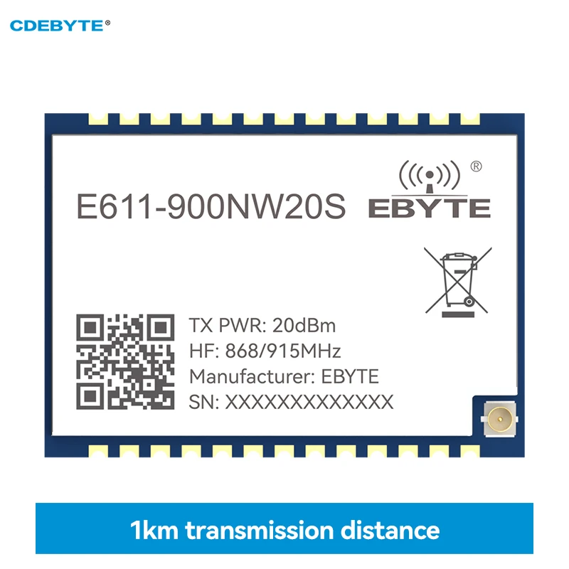 

Long Distance Data and Image Transmission Module 915MHz Star Networking CDEBYTE E611-900NW20S 1KM Wireless Module AT Command