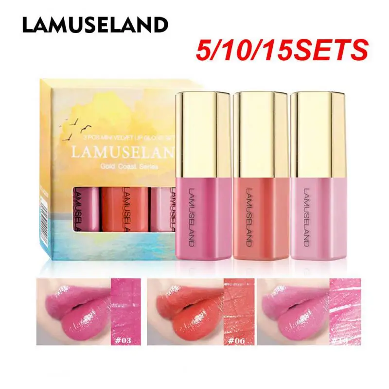 

5/10/15SETS Lamuseland Lip Gloss Set Variety Of Shades Fashionable Velvet Matte Lip Color Velvet Matte Fashion Popular