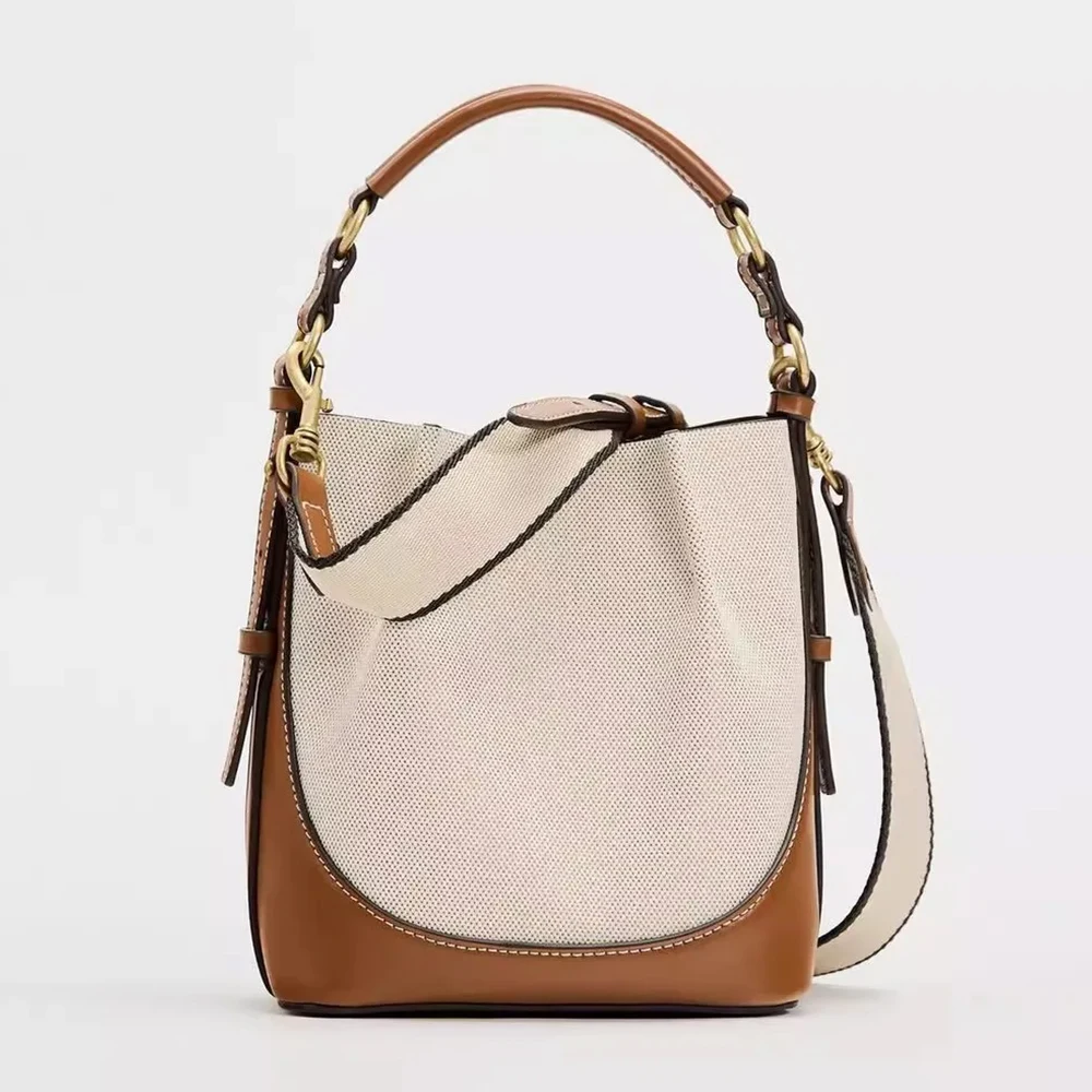 Fashion Wide Strap Bucket Bag High Quality Shoulder Bag Small Purses and Handbags Designer Bags for Women 2024 Crossbody Bags