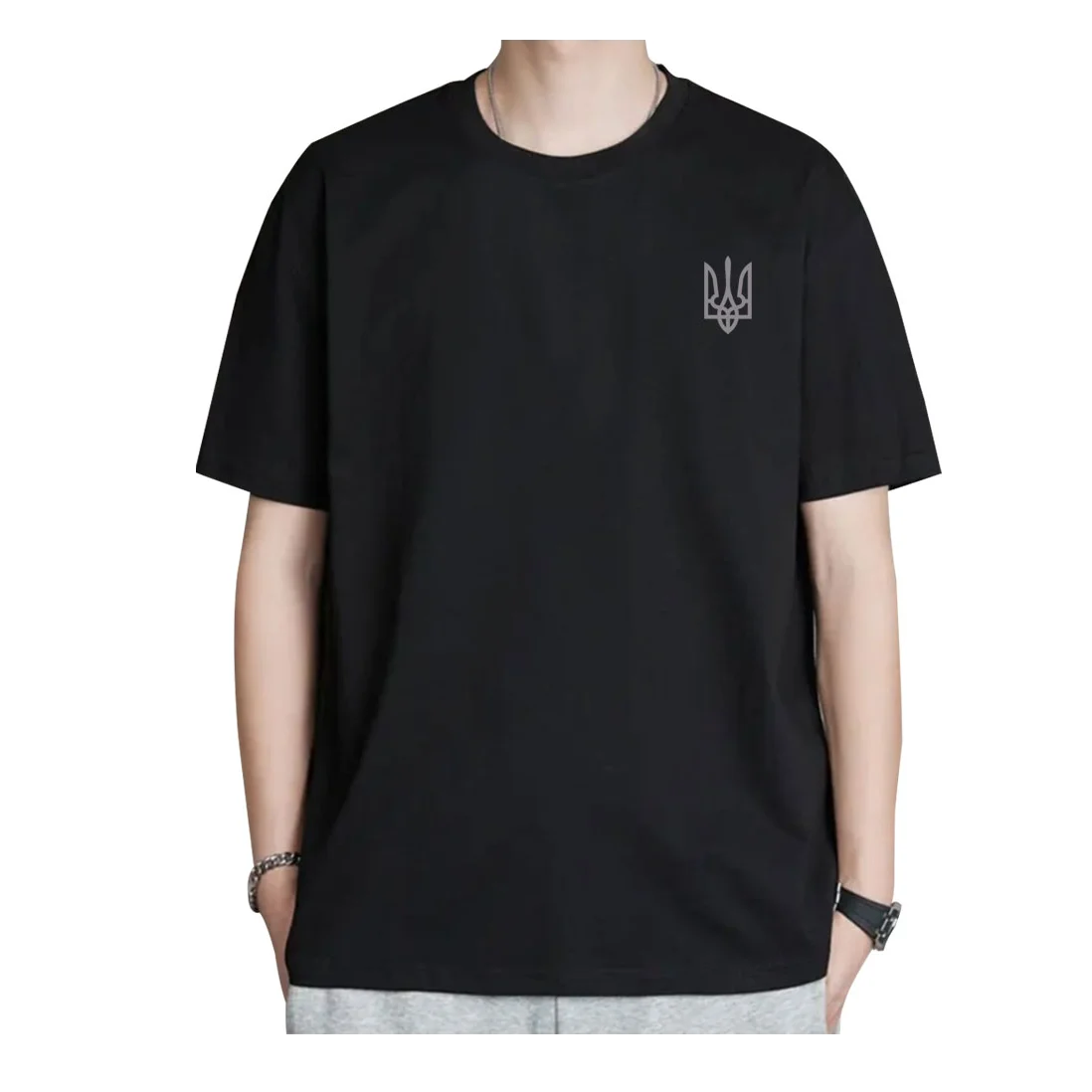 

Ukraine National Emblem Ukrainian Same Trident Printing Men Short-sleeved T-shirt Clothes Body Shirt Half-sleeved Culture Shirt