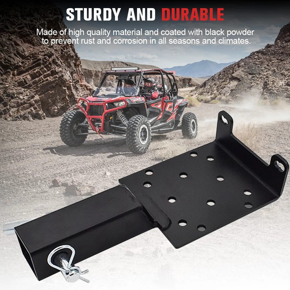 

Winch Mounting Bracket Carbon Steel Trailer Hitch Mounting Plate Rust Proof Truck Pickup Winch Stand for Car Accessories