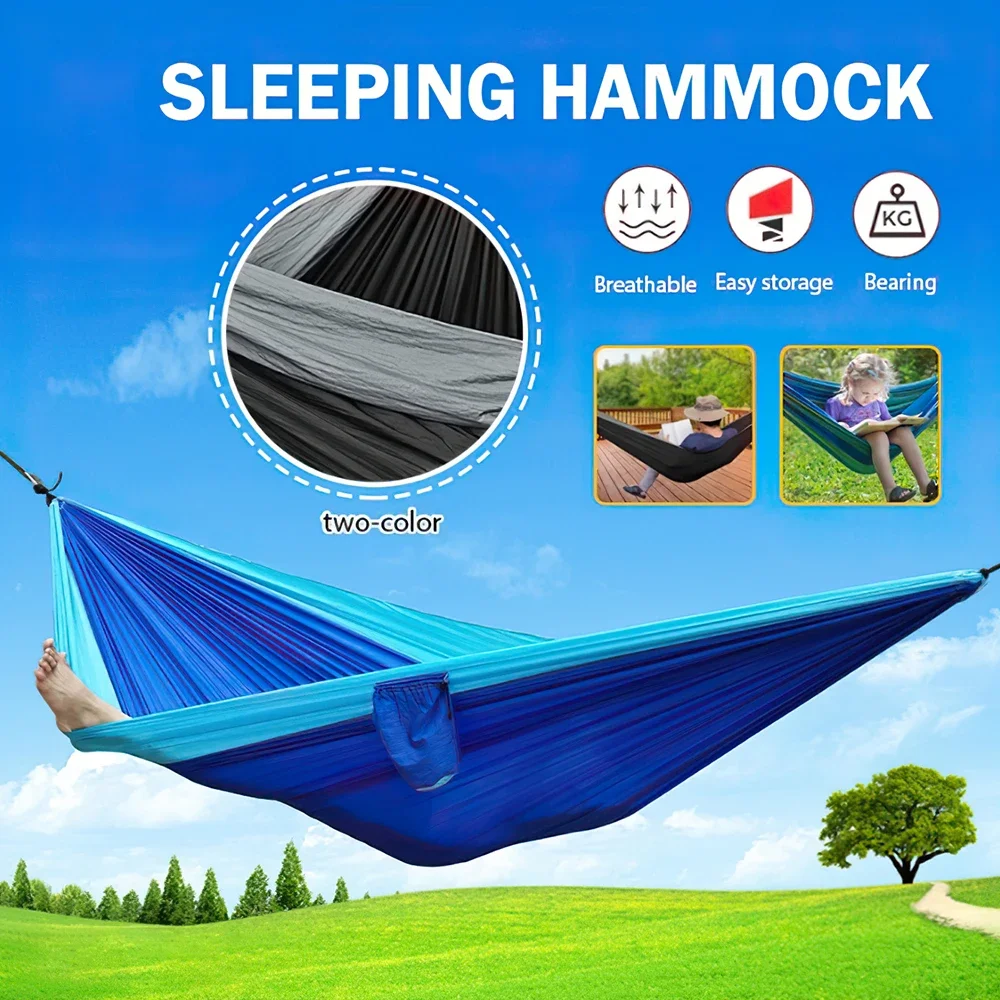 Goture Hammock Duyan 270 X 140CM Portable Camping Cotton Rope Outdoor Hammock Swing Bed Outdoor Tools for Garden Courtyard