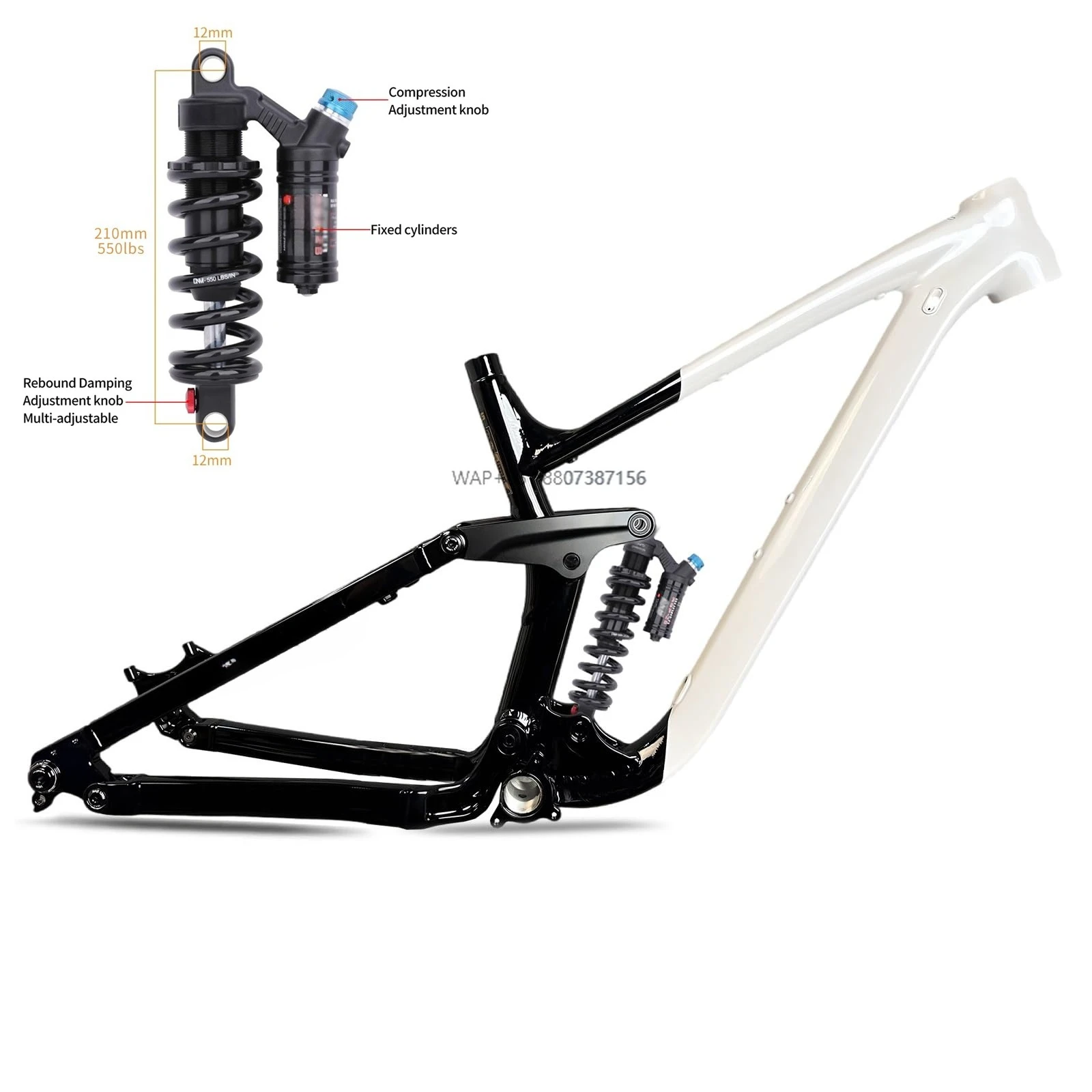 

27.5/29 inch Wheel Aluminum Disc Brake Full Dual Suspension Bike Frame with Rear Shock