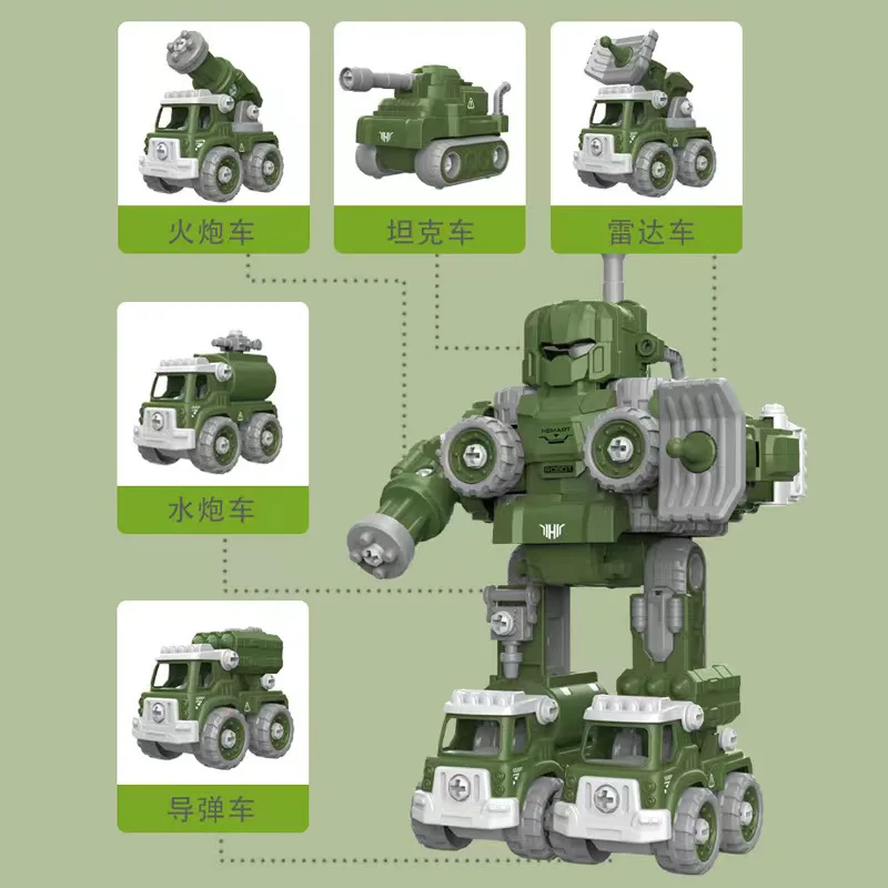 5 Trong 1 Robot Biến Hình Lắp Ráp Thành Phố Xây Dựng Xe Tháo Lắp Biến Dạng Robot Xe Tải Bộ Tua Vít Đồ Chơi Cho Bé Trai