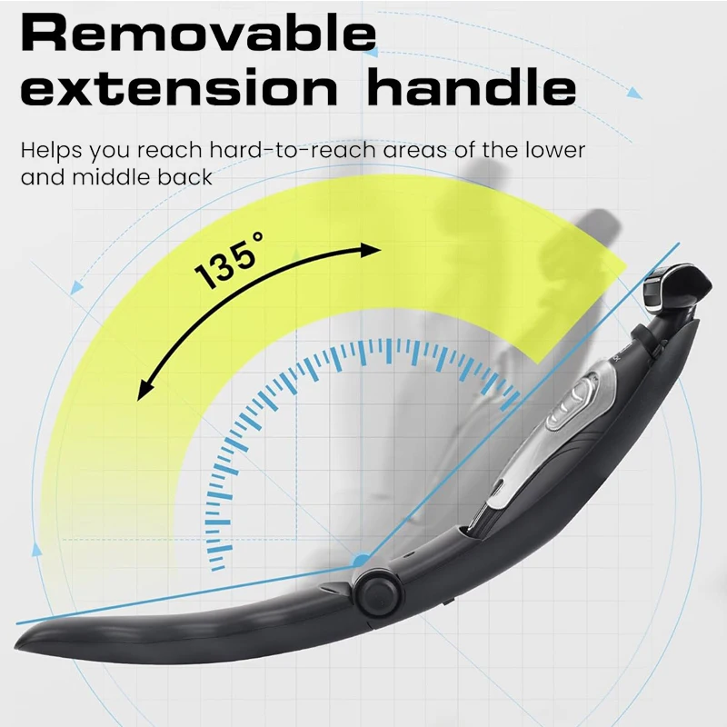 ماكينة حلاقة الظهر للرجال، ماكينة حلاقة الظهر للرجال، مقبض طويل، مقبض تمديد قابل للفصل للرجال مع مرفق خلفي
