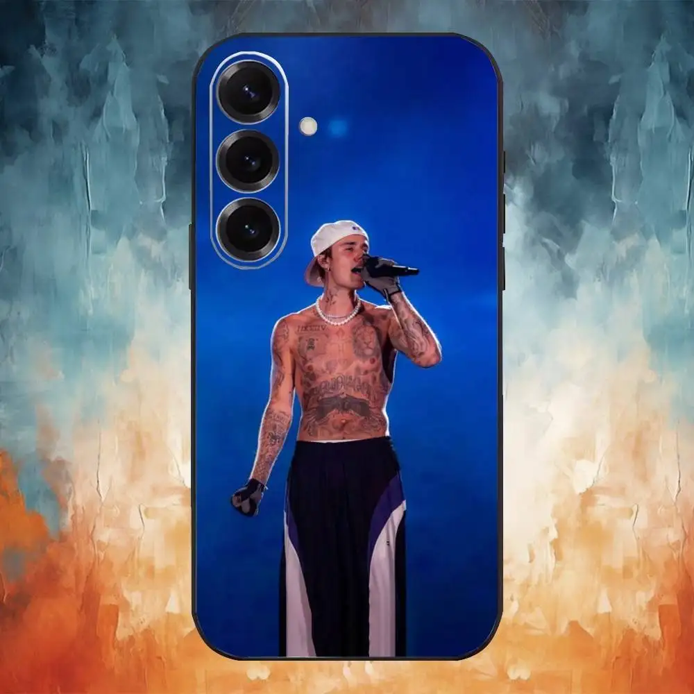 حافظة هاتف J-Justin B-Bieber المغني لهاتف سامسونج جالاكسي A73، A72، A71، A70، A53، A52، A51، غطاء أسود ناعم آخر #5