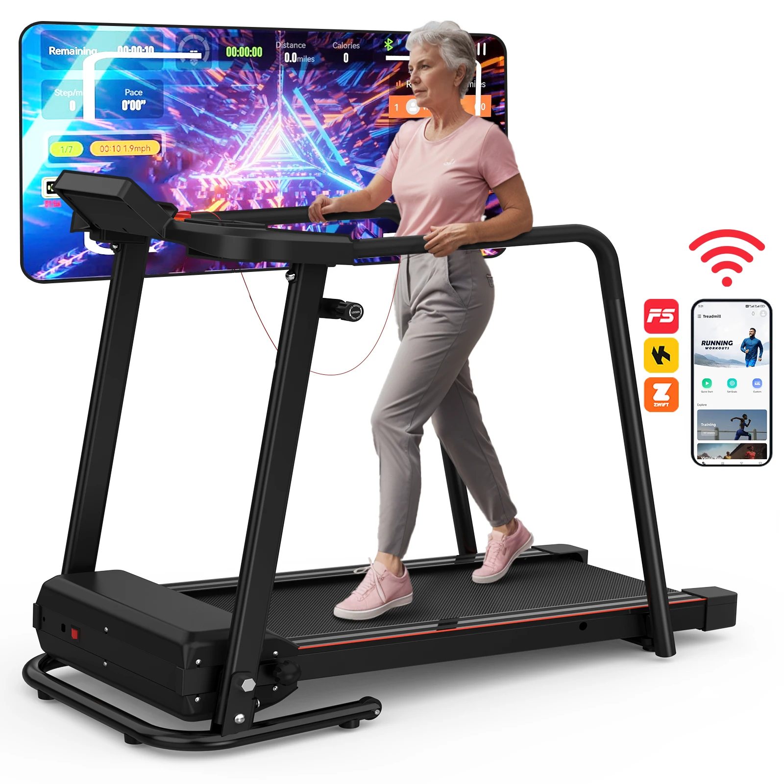 

STLF Elderly Durable Walking Machine Home Use Fitness Equipment Electric Treadmills Impact Reducing Treadmill for Senior Citizen