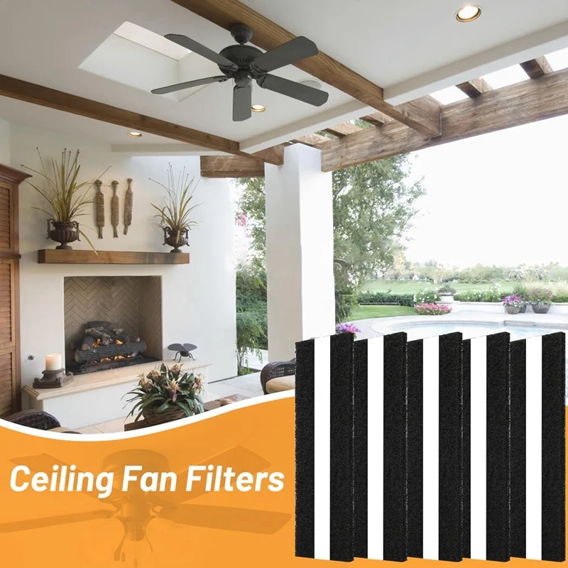 5-teiliges Deckenventilator-Filterset-Kokosnussschalen-Carbon-Luftfilter-Kit Filter für Lüfter flügel, einfache Installation, Luft frisch halten