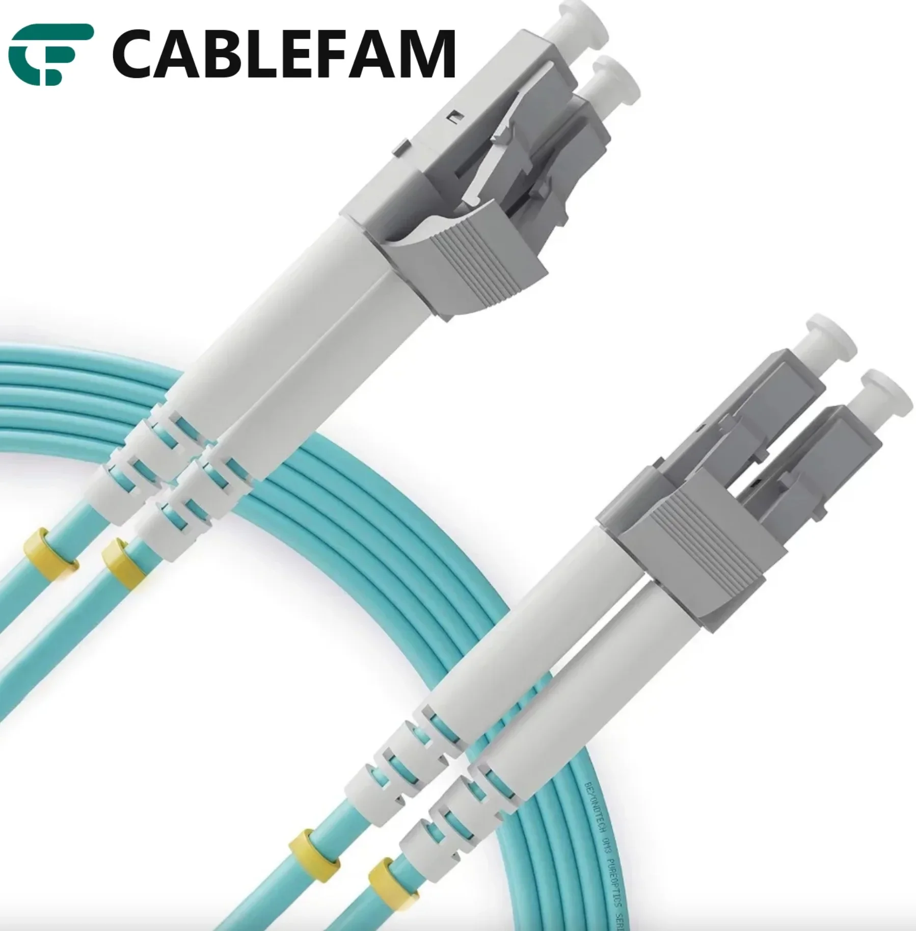 OM3 Fiber Optic Patch Cable  LC UPC to LC UPC Duplex LSZH 2.0mm  50/125μm 10Gbps Multimode Riser