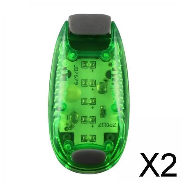 2xLED LED Light Bike Tail Clip On Strobe Cycling Flashing Green