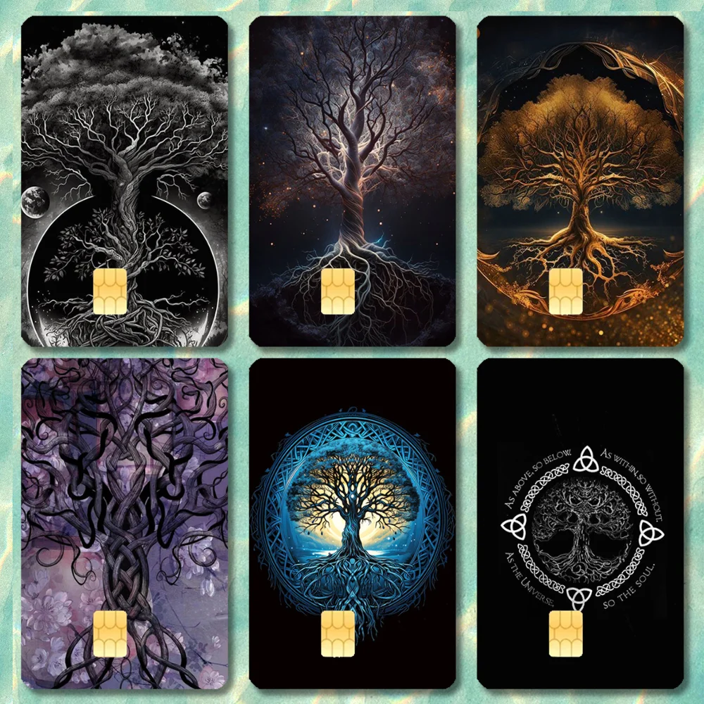 

Tree of life Yggdrasil Stickers Cartoon Credit Card Visa Debit Bank Charge Card Bus Metro Waterproof Sticker Decal Decoration