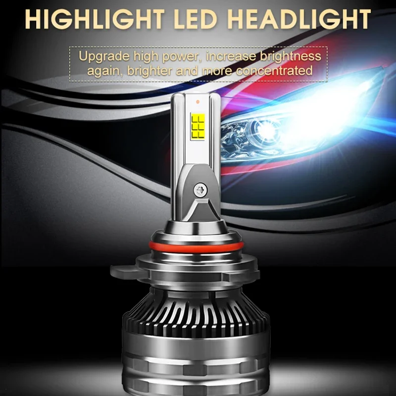 T8 LED Bulb Headlight H1 H3 H7 H11 9005 9006 9012 5202/H4 9004 9007 H13 LED Dual Car Bulb 3000K 6000K 9-30V 45W 7200LM Fog Light