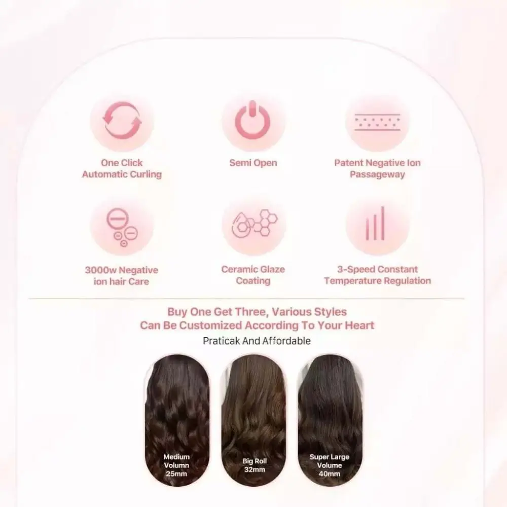 Ceramic Automatic Hair Curler Negative Ion Anti-scald Iron Hair Straightening Comb 5-in-1 Automatic Curling Curling Iron