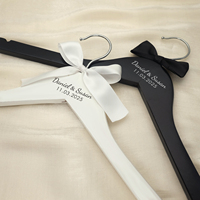Customized Wood Wedding Hangers for Bride And Groom with Personalized Wedding Day Apparel Hanger for Wedding Party
