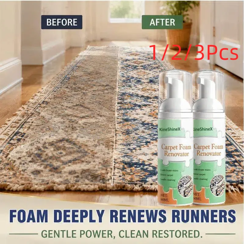 1/2/3Pcs Carpet Foam Stain Remover Waterless Seat Cleaner Leather Fabric Vinyl Fast Acting Spray Sofa Couch Renovator Towel