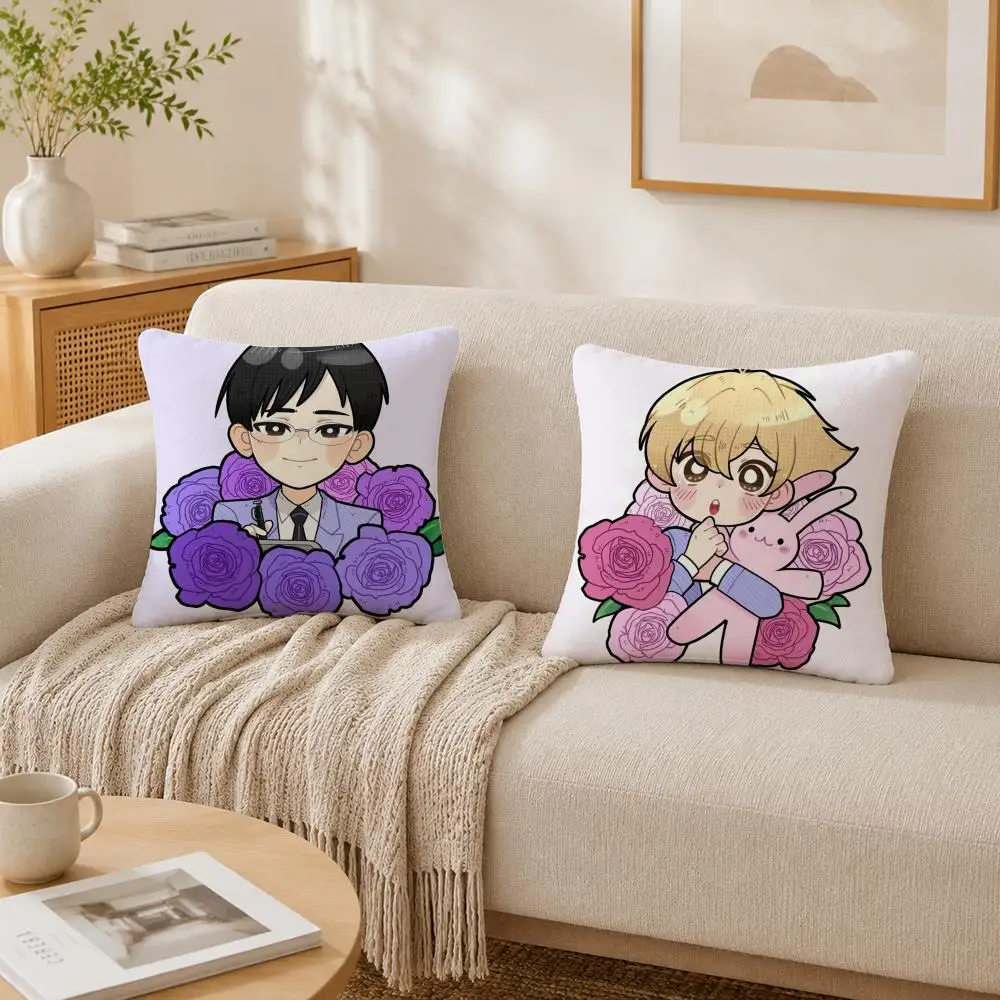 Anime O-Ouran High School H-Host Club Cushion Cover Plush Decorative Pillow Case With Hidden Zipper Fashion Room Decor For Home