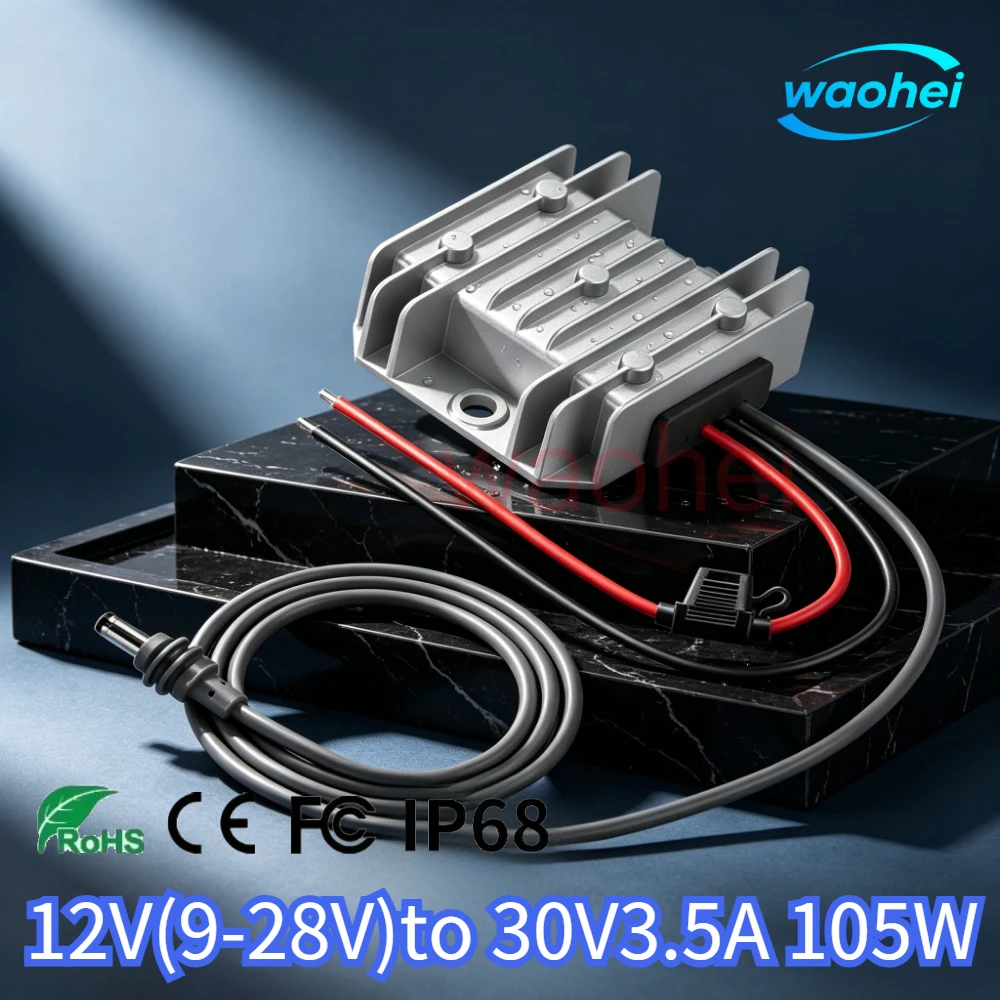 Starlink Mini 12V Adapter 9-28V Input 30V 3.5A Output DC Step Up Converter with Starlink Mini Power Cord for Starlink Mini Power