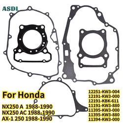 Motor Complete Cylinder Head Overhaul Gasket Mat Set for Honda AX-1 1987 1988 1989-1997 NX250 (MD21/MD25) 1988-1993 1994 1995