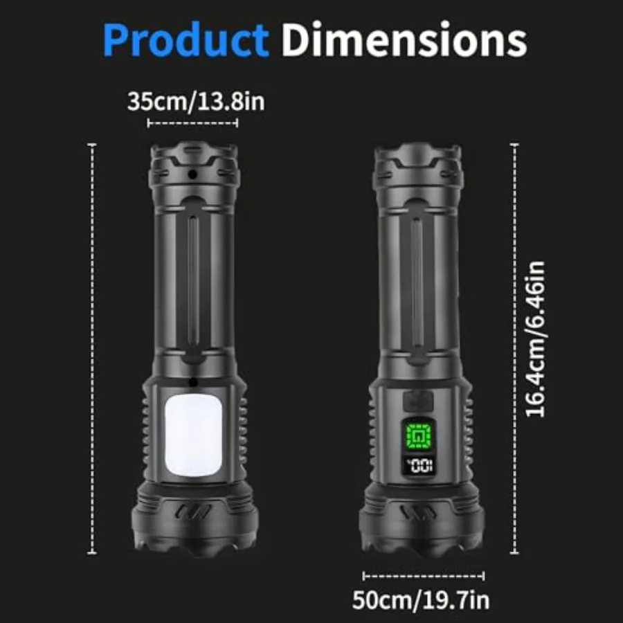 10 Pack Rechargeable Flashlights, High Lumens Handheld Torch, 12H Runtime, Durable Aluminum Body, 9 Modes, IPX5 Waterproof, Ide